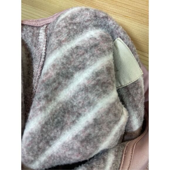 Thread & Supply Women's Striped Pullover 1/4 Zip Sweatshirt in Pink and White Si - Picture 11 of 16